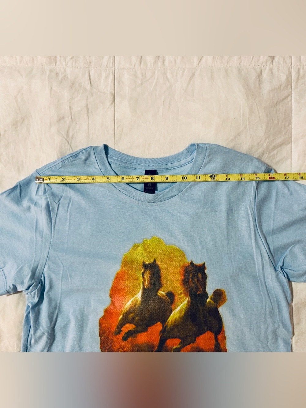 Napoleon Dynamite Horse Tee Light Blue Crewneck - Medium - NWOT - Picture 8 of 10